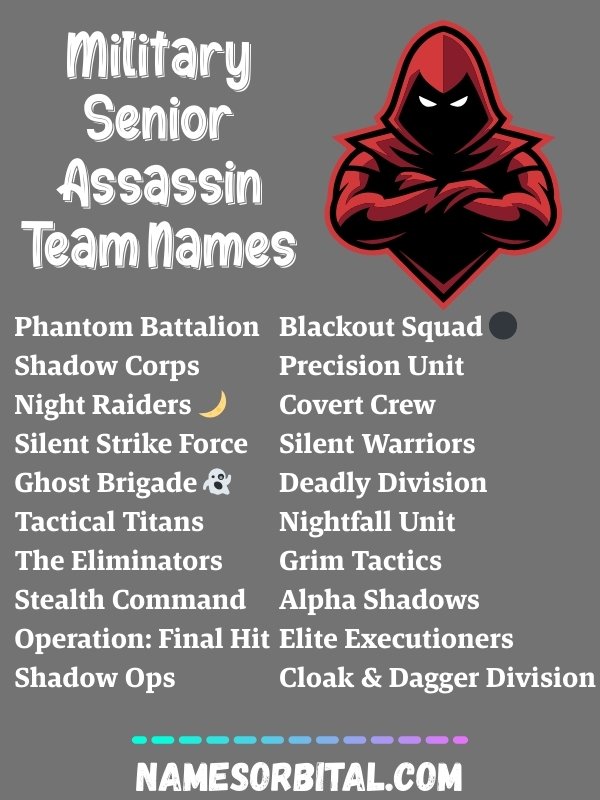 Military Senior Assassin Team Names