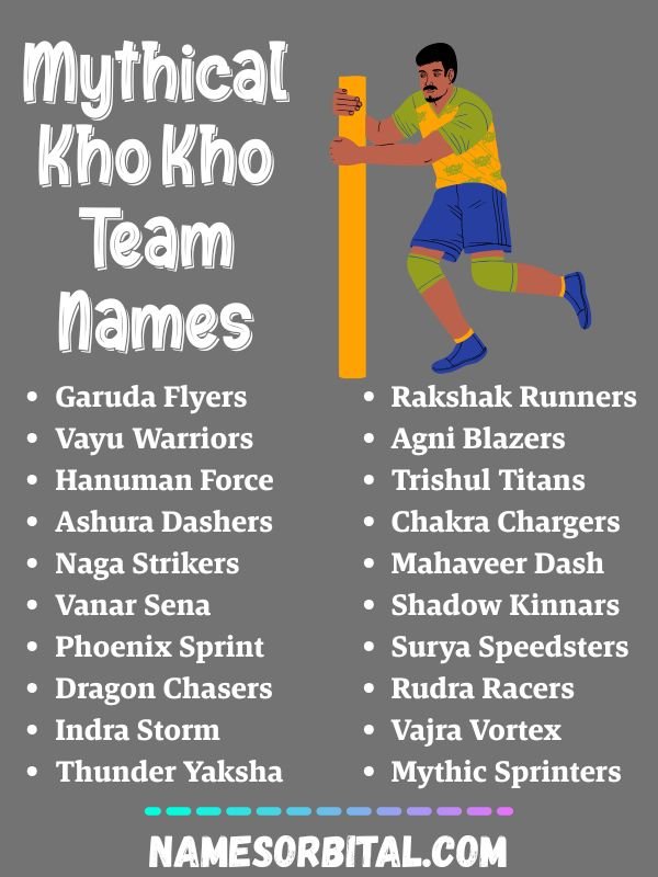 Mythical Kho Kho Team Names