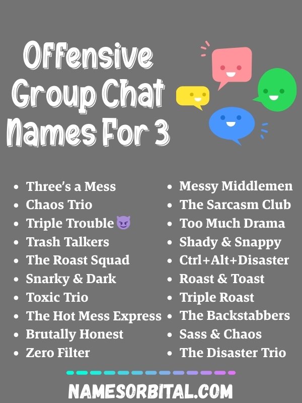 Offensive Group Chat Names For 3