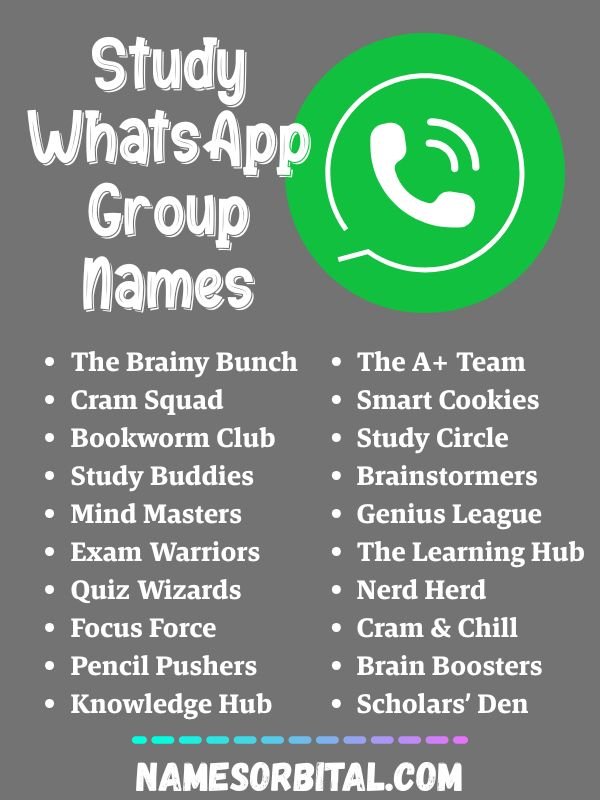 Study WhatsApp Group Names