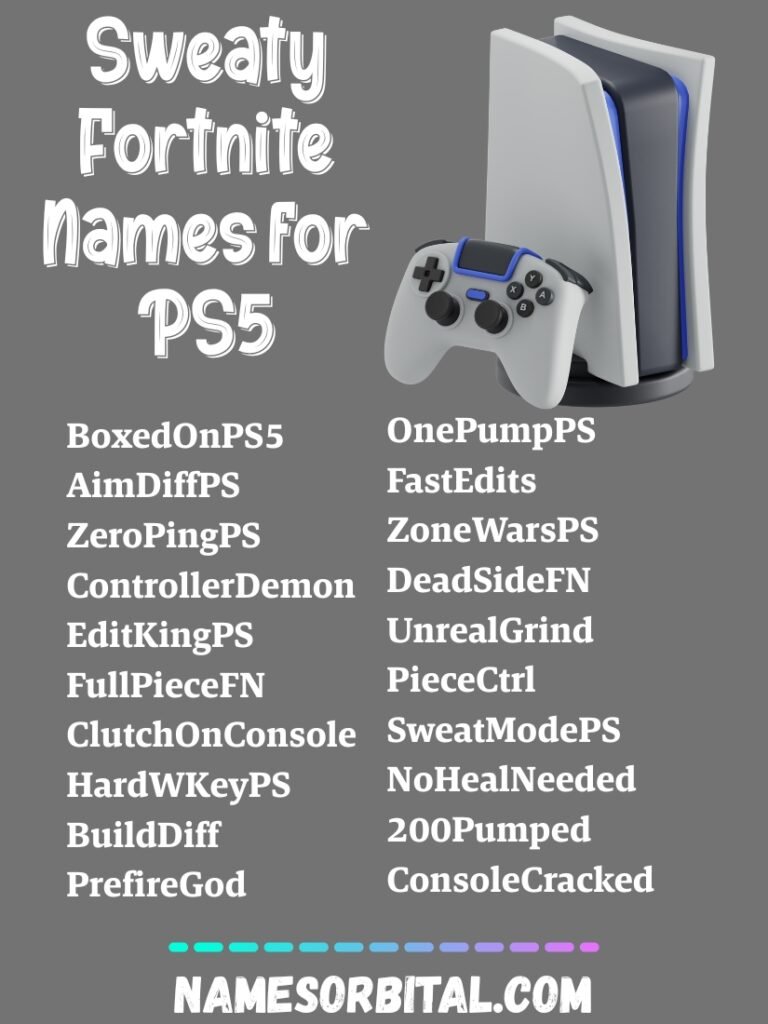 Sweaty Fortnite Names for PS5
