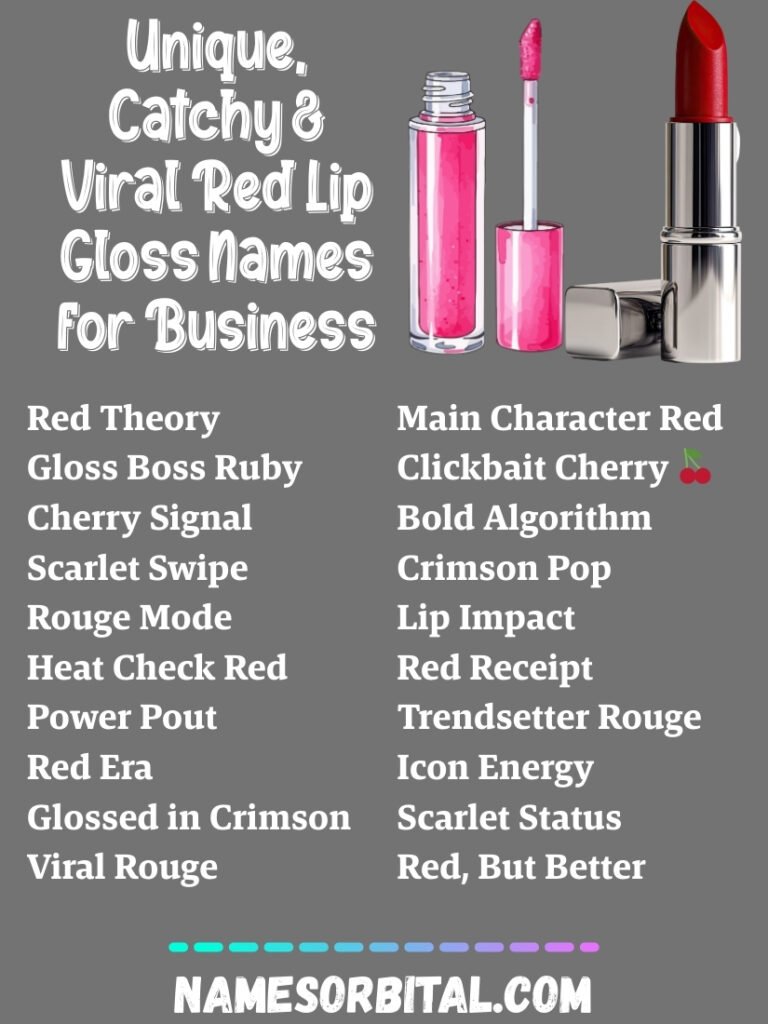Unique, Catchy & Viral Red Lip Gloss Names for Business