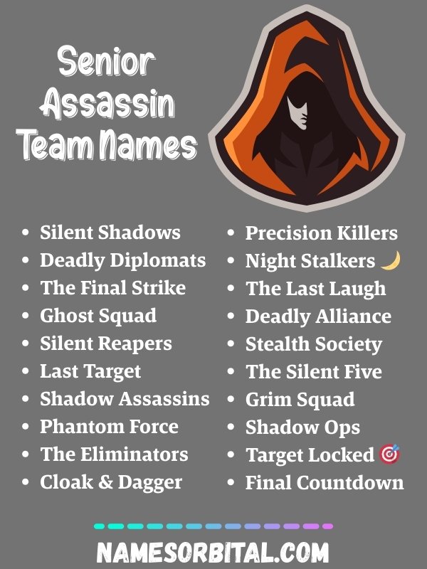 Senior Assassin Team Names