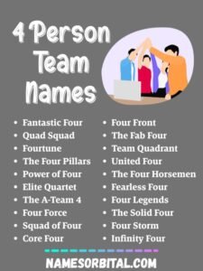 4 Person Team Names