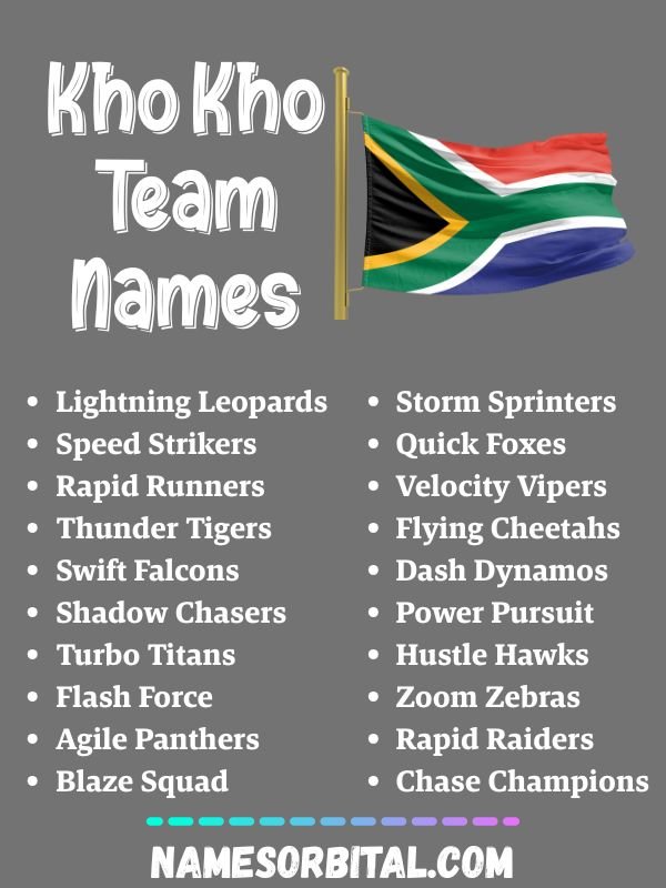 Kho Kho Team Names